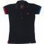 Women tennis shirt black-red-blue